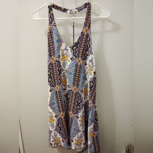 Design Lab Lord & Taylor Backless Dress in Purple and White